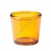 Dadant Candle Amber, Glass, 10-Hour Votive Candle Holder - Box Of 12 Holders