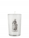 Dadant Candle Saint Peregrine 24-Hour Glass Prayer Candle - Case of 12 Candles