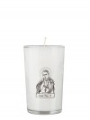 Dadant Candle Saint Pius X 24-Hour Glass Prayer Candle - Case of 12 Candles