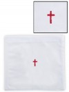 R.J. Toomey 100% Linen Red Cross Chalice Pall with Insert - Pack of 12