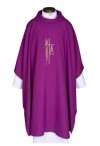 R.J. Toomey Alpha Omega Collection Purple Monastic Chasuble with Cowl Neck and Inner Stole