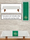 R.J. Toomey Avignon Collection Ivory/Green Altar Frontal and Overlay Cloth Set