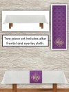 R.J. Toomey Avignon Collection Ivory/Purple Altar Frontal and Overlay Cloth Set