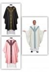R.J. Toomey Avignon Collection Set of Three Semi-Gothic Chasubles with Round Neck and Inner Stoles