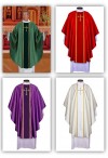 R.J. Toomey Fleur-de-Lis Cross Jacquard Collection Set of Four Chasubles with Round Neck and Inner Stoles