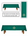 R.J. Toomey Holy Trinity Collection Green Altar Frontal and Overlay Cloth Set