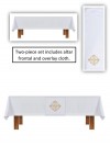 R.J. Toomey Holy Trinity Collection White Altar Frontal and Overlay Cloth Set