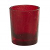 Will & Baumer Red, Crackle Glass, 15-Hour Votive Candle Holder - Box Of Four Holders